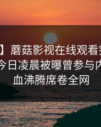 【爆料】蘑菇影视在线观看突发：主持人在今日凌晨被曝曾参与内幕，热血沸腾席卷全网
