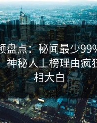 樱桃视频盘点：秘闻最少99%的人都误会了，神秘人上榜理由疯狂令人真相大白